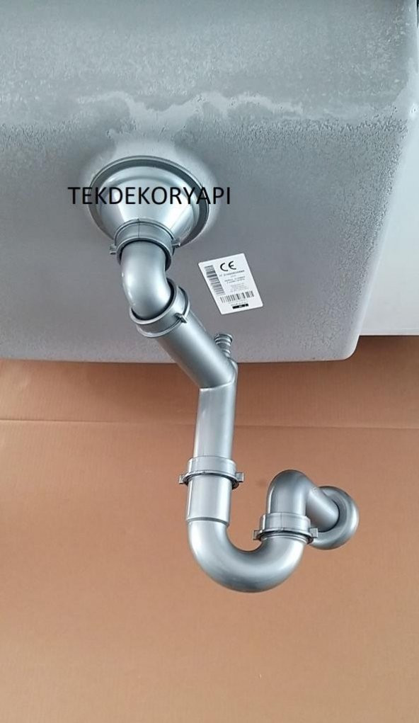 TEKDEKOR GRANİT EVYE SİFON TAKIMI  BÜYÜK GÖZ TAŞMASIZ