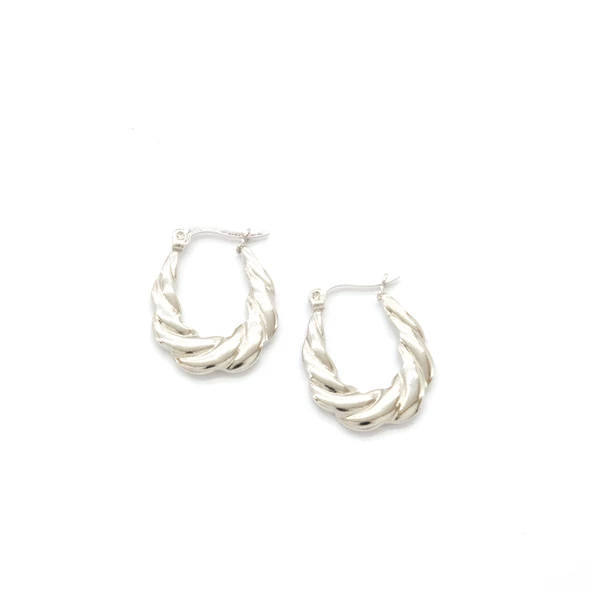 Paslanmaz Çelik Halka Küpe Kadın Burgu Model UNK-796 ürün görseli