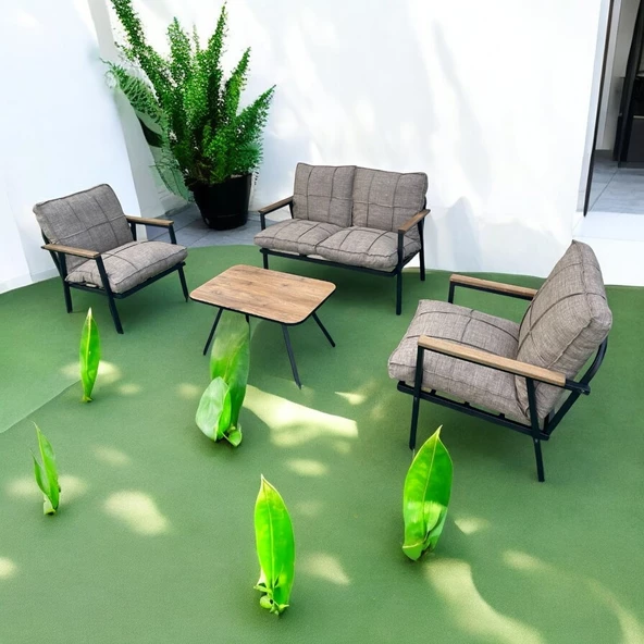 YAREN 2 1 1 Sehpa Hediyeli Pofuduk Balkon Takımı, Bahçe Mobilyası, Çay Seti, Kafe Oturma Grubu - 3