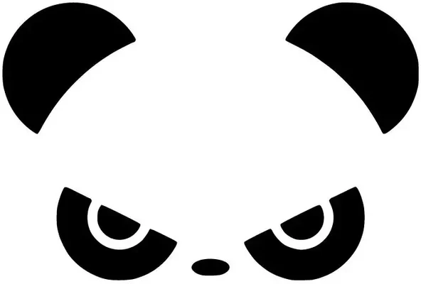 Sinirli Panda Sticker 30 x 21 cm - 1