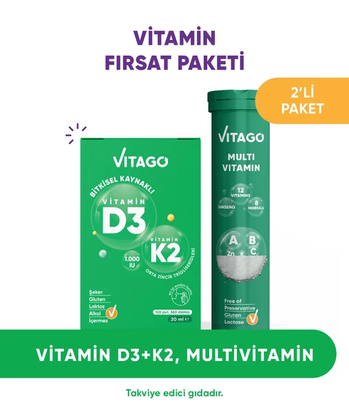 2li-Vitago Vitamin D3+ Vitago Multivitamin Efervesan Tablet