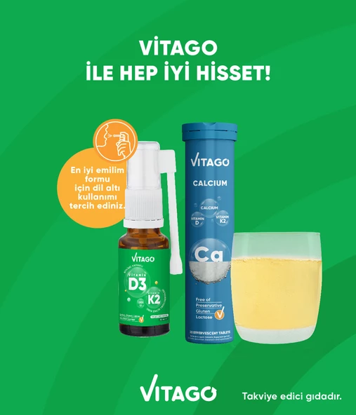 2li -Vitago Vitamin D3 Sprey+Vitago ProKalsiyum Tablet - 3