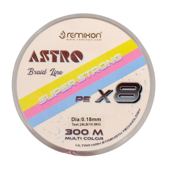 Remixon Astro 8B Multicolor 300m İp Misina Kalınlık (mm) : 0,25mm - Resim 2