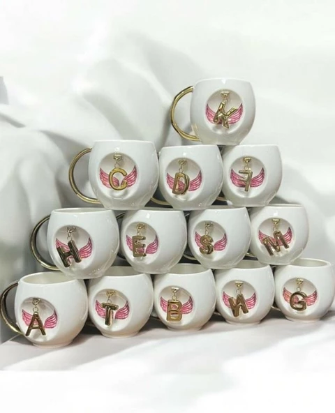 Royking Letter Porselen M Harf Kupa 400 ml CMT 012