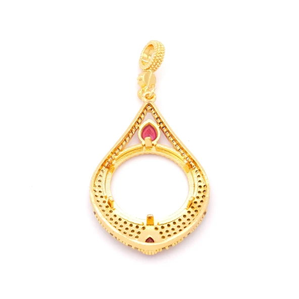Çeyrek Altın Çerçeveli Kolye Ucu Altın Kaplama TGR-664 - Resim 5