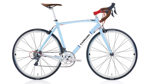 Carraro Miglia Kumpas Fren Claris 16 Vites 28 Jant Yol Yarış Bisikleti Açık Mavi Beyaz 54 Kadro