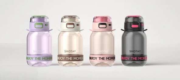 Shotay Lock Çocuk Su Matarası Tritan Krem 700Ml - Resim 3