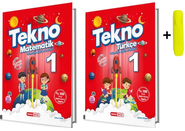 Kırmızı Beyaz Tekno 1.Sınıf 2.Dönem Matematik Türkçe 2'li Set
