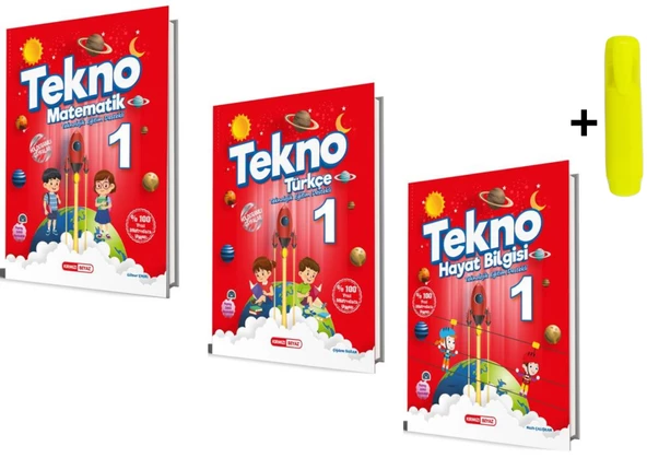 Kırmızı Beyaz Tekno 1.Sınıf 2.Dönem Tüm Dersler 3'lü Set