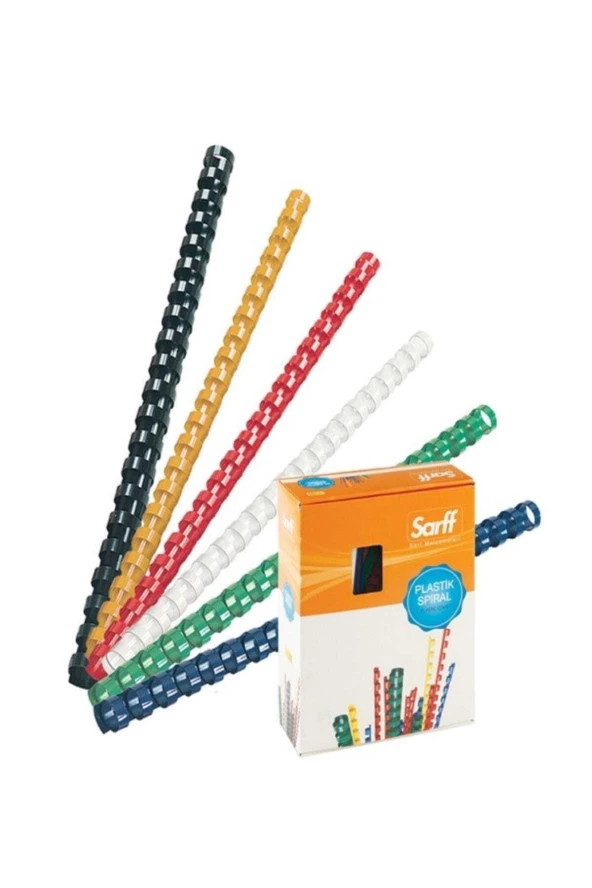 Sarff Spiral Plastik 160 Sayfa 18 MM Beyaz (100 Lü Paket)