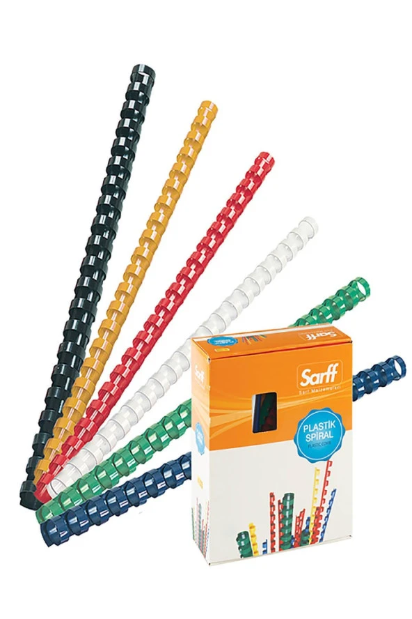 Sarff Spiral Plastik 10 MM Beyaz Plastik Sprial (100 Lü Paket)