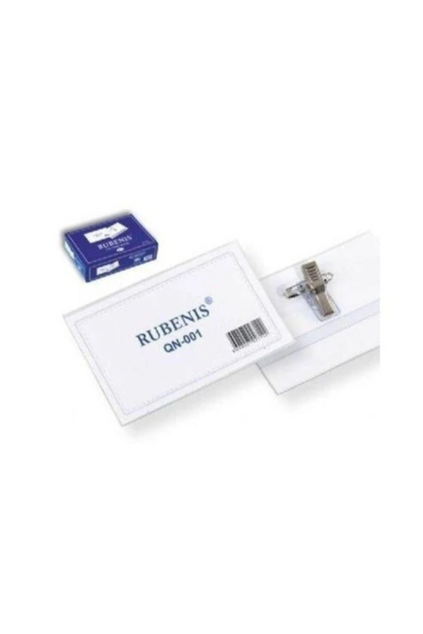 Rubenis Şeffaf İğneli Yaka Kartı Qn-001 50 Li (1 Paket 50 Adet) ürün görseli