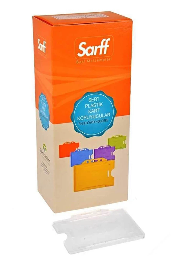 Sarff Kart Kabı Muhafaza Yatay Beyaz 50 Li (1 Paket 50 Adet)