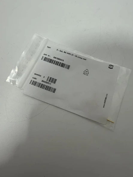 Harting 09670005576 D-Sub MA AWG 22-26 Kontak 5 Adet - Resim 2