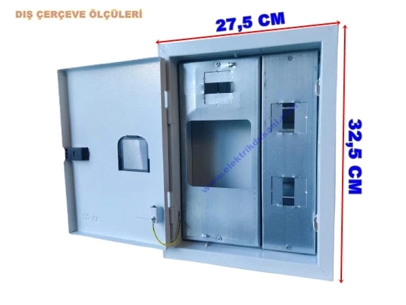 AKÖZ 1 Monofaze Sayaçlı 6 Otomatlı Sıva Altı Pano (Sac) 102 - 2