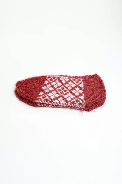 2 Çift El Örgüsü Kışlık Şık Kadın Yün Patik Set 2 - 2