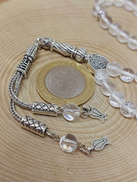 Kristal Kuvars Taşı 33lük Tesbih 6mm (4734) - Resim 3