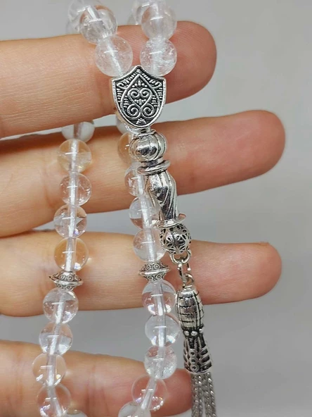 Kristal Kuvars Taşı 33lük Tesbih 6mm (4734) - Resim 2