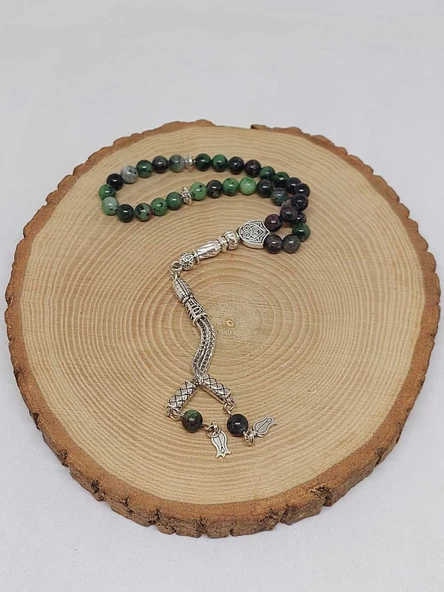 Anyolit (Rubizoit – Rubyzoisit) Taşı 33lük Tesbih 6mm (22450) - Resim 4