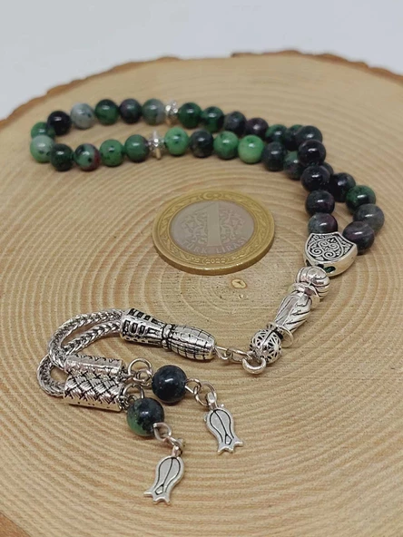 Anyolit (Rubizoit – Rubyzoisit) Taşı 33lük Tesbih 6mm (22450) - Resim 6