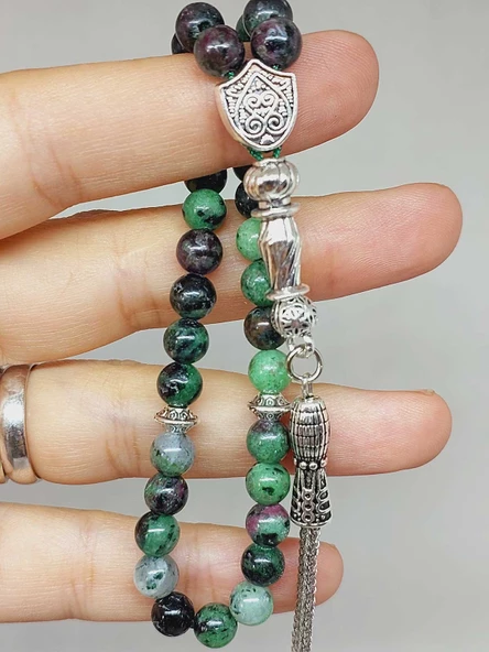 Anyolit (Rubizoit – Rubyzoisit) Taşı 33lük Tesbih 6mm (22450) - Resim 2