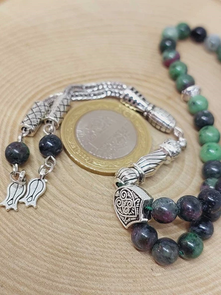 Anyolit (Rubizoit – Rubyzoisit) Taşı 33lük Tesbih 6mm (22450) - Resim 3