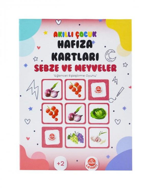 Akıllı Çocuk Hafıza Kartları Sebze ve Meyveler Bubu