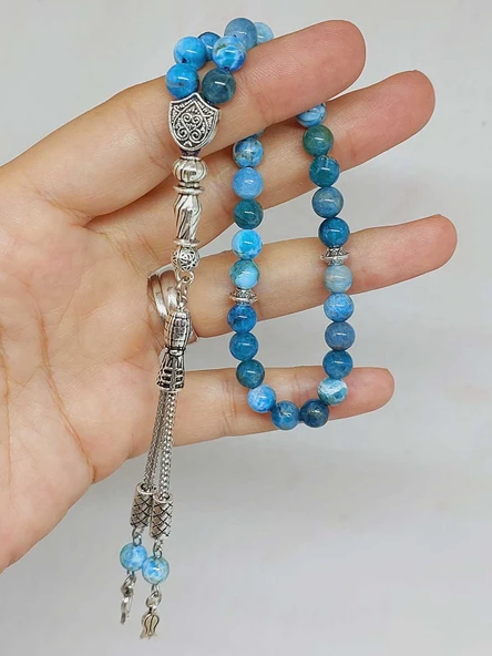 Apatit Taşı 33lük Tesbih 6mm (3208) - Resim 5