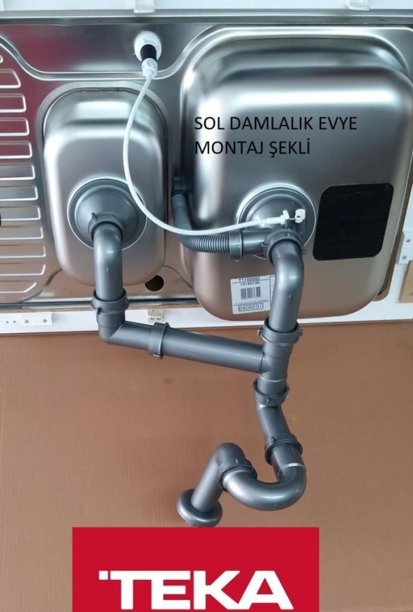 TEKDEKOR TEKA 1,5 GÖZ KUMANDALI EVYE SİFON TAKIMI - 2