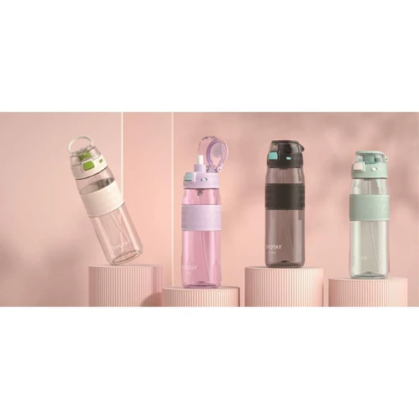 Shotay Çocuk Su Matarası Tritan Pipetli Siyah 800Ml - 4