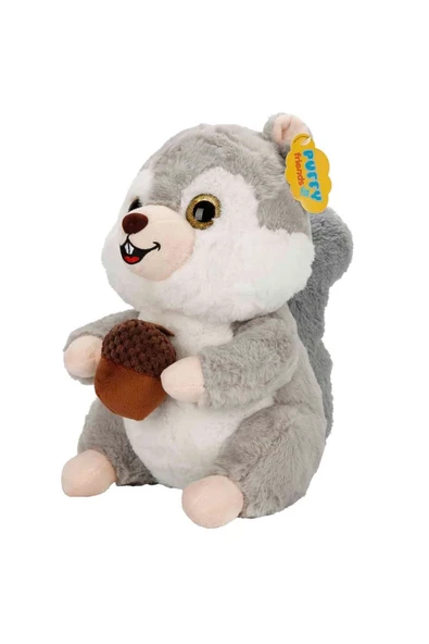 Peluş Sincap Fındık Tutan Sincap 30 cm  - Uyku Ve Oyun Arkadaşı Peluş Oyuncak - Resim 2