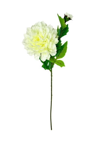 Nettenevime Yapay Çiçek Krizantem Beyaz Tek Dal Tomurcuklu 65*17cm Kumaş Çiçek Uzun Dal - 2