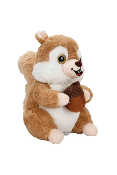 Peluş Sincap Fındık Tutan Sincap 30 cm  - Uyku Ve Oyun Arkadaşı Peluş Oyuncak - Resim 2