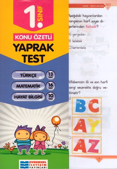 EVRENSEL 1.SINIF TÜM DERSLER YAPRAK TEST ürün görseli