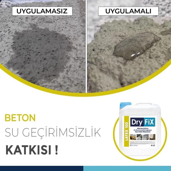 DryFix Latex 100 Aderans Arttırıcı Su Geçirimsizlik Sağlayan Harç Katkı Malzemesi 5 Lt - 2