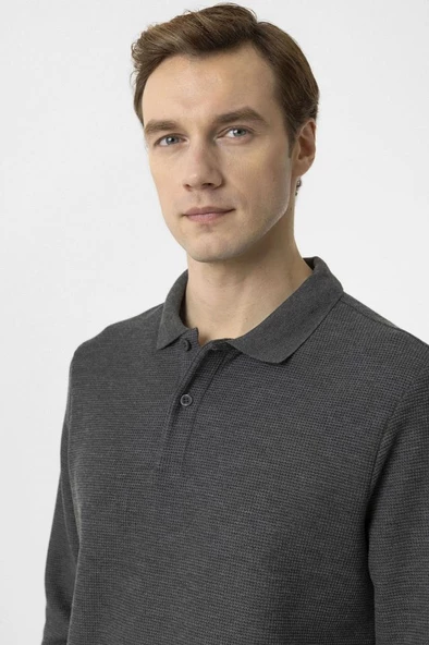 Hipatu Süvari Polo Yaka Waffle Sweat - 4