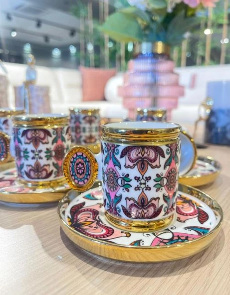 Royking Ricamo 6lı Kahve Fincan Takımı MOR-SOMON BKY 001 - 2