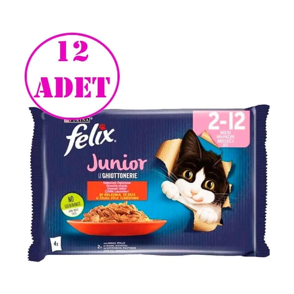 Junior Yavru Kedi Maması 4 x 85 Gr 12 AD