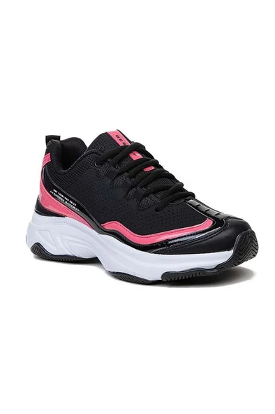 Best Of 171 Deri Trend Sneakers Kadın Ayakkabı Siyah Fuşya