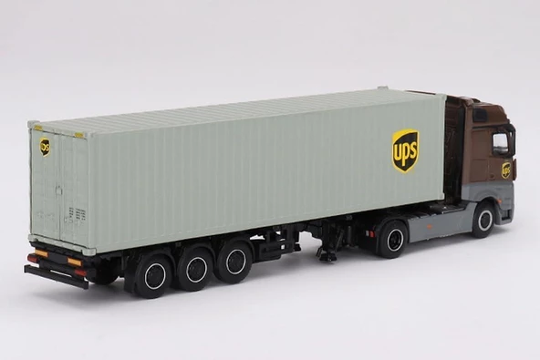 Mini GT 705 Mercedes-Benz Actros w/40 Ft Container UPS Europe Model Araba - 3
