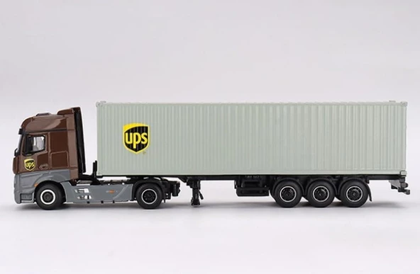 Mini GT 705 Mercedes-Benz Actros w/40 Ft Container UPS Europe Model Araba