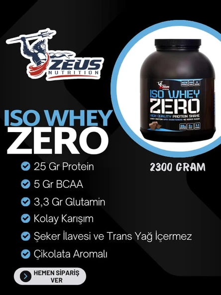 Zeus Nutrition ISO Zero Whey 2300 Gr Çikolata