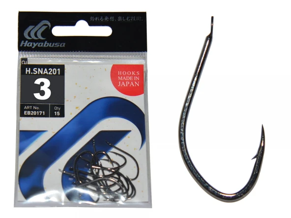 Hayabusa HSNA 201 Kısa Pala Olta İğnesi 15li Paket Black Nikel  5