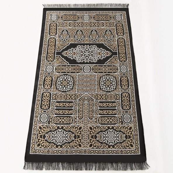 Hediyelik Silindir Asetat Kutu (18×10), Seccade, İnci Tesbihli Set - Siyah - 4