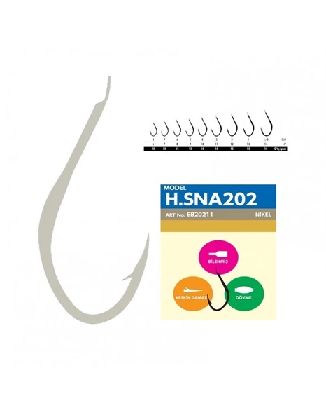 Hayabusa HSNA 202 Dövme Canlı Yem İğnesi 15li Paket Nikel  1/0