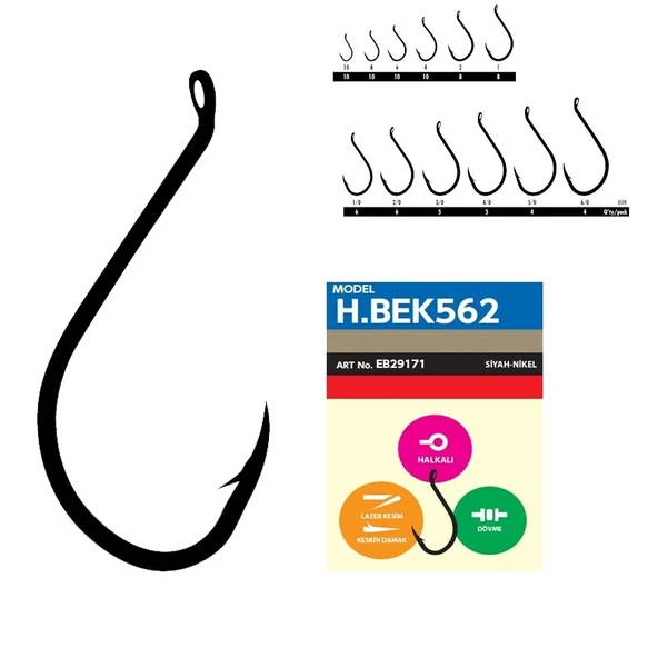 Hayabusa HBEK 562 Delikli Octopus Sinarit İğnesi Black Nikel  2