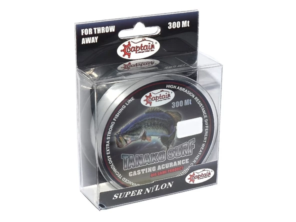 Captain Tanako Surf 300mt Monofilament Misina Beyaz  0.40 mm