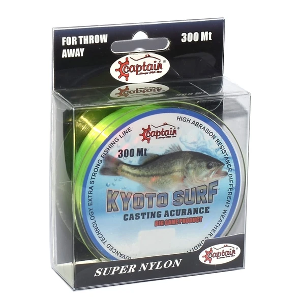 Captain Kyoto Surf 300mt Monofilament Misina Sarı  0.37 mm