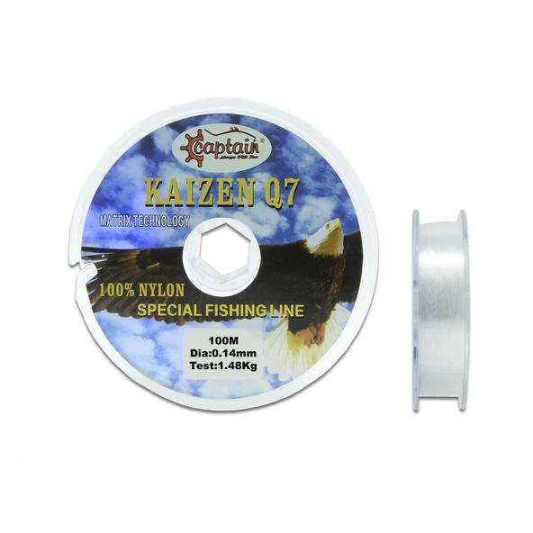 Captain Q7 Kaizen 100mt Monofilament Misina Beyaz  0.14 mm