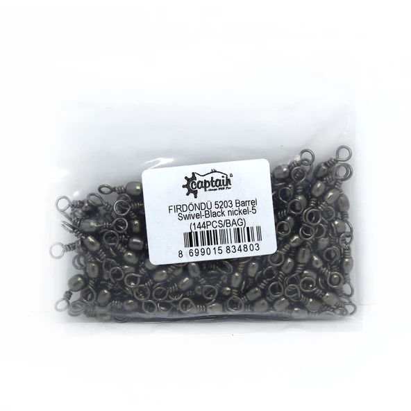 Captain 5203 Fırdöndü 144lü Paket Black Nikel  4/0 - 2